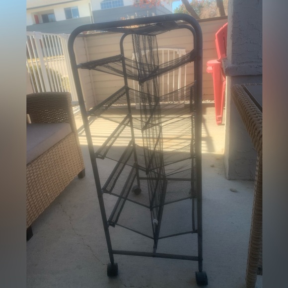 Black Metal Mesh Shoe Rack - Picture 2 of 4